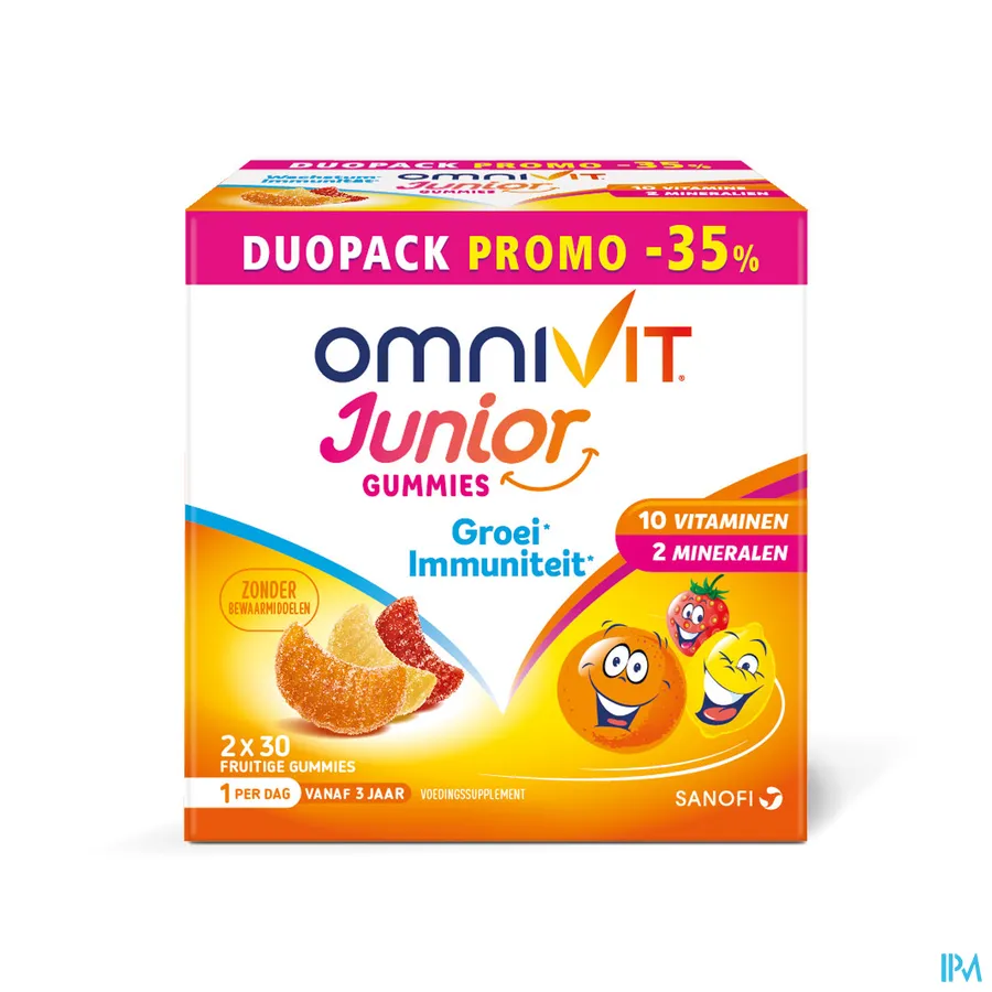 packshot van Omnivit Junior Gummies Duopack 2 x 30 gummies