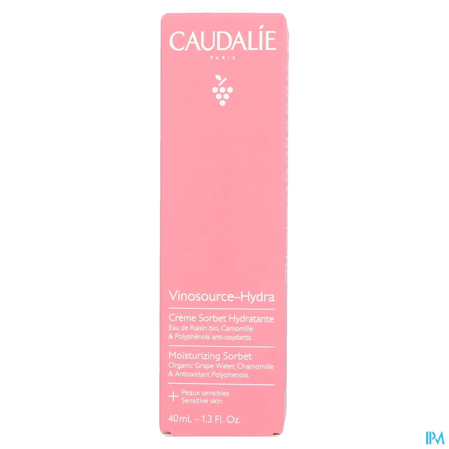 packshot van Caudalie Vinosource Hydra Sorbetcreme 40 ml