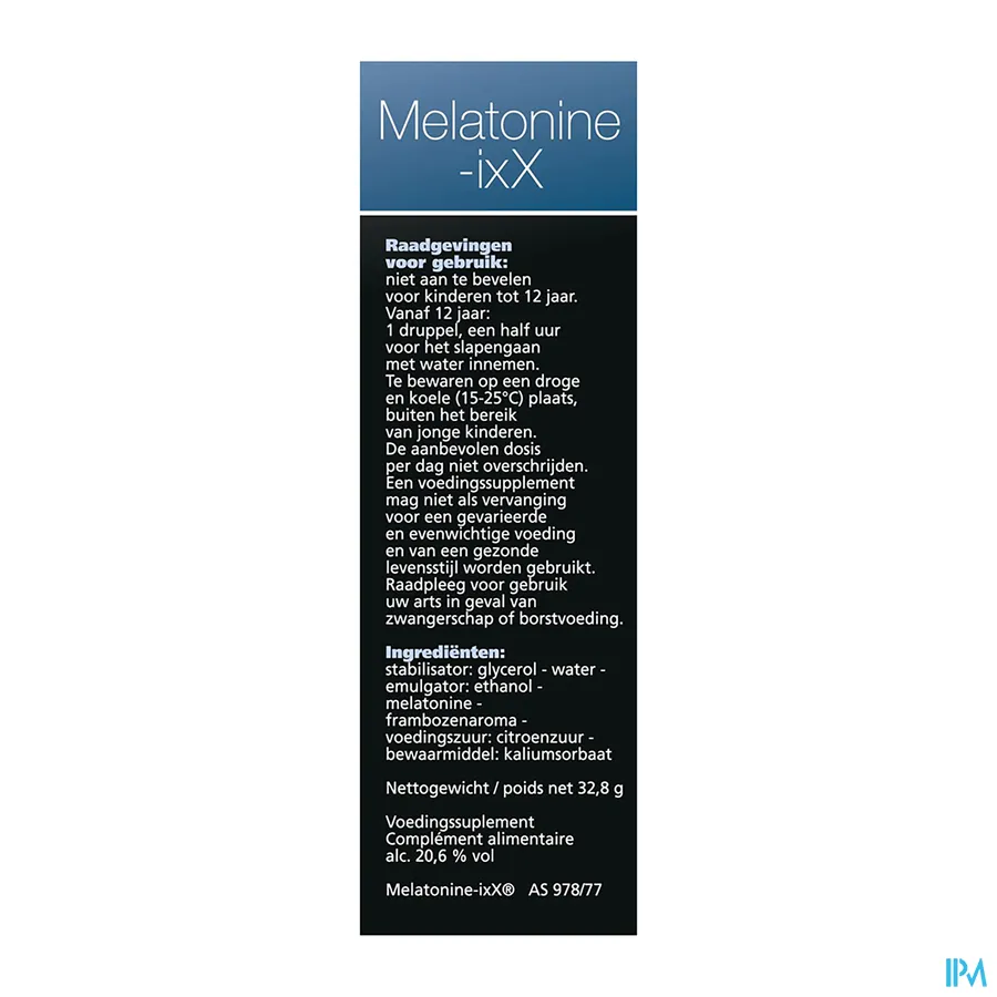 packshot van Melatonine-ixX 30 ml