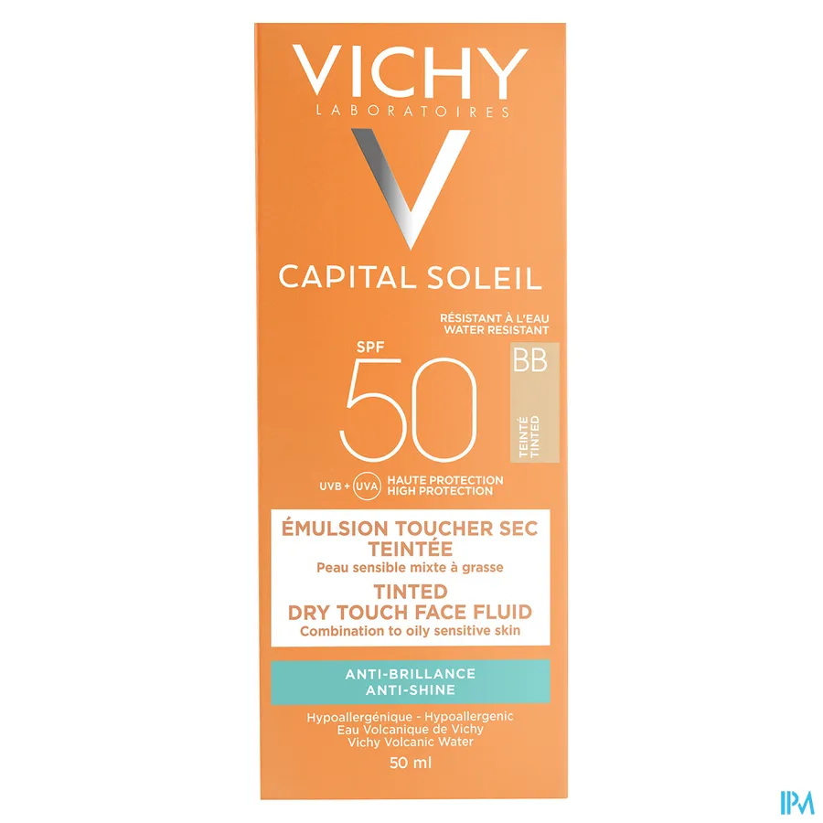 packshot van Vichy Ideal Soleil BB Getinte Crème Dry Touch SPF50+ 50 ml