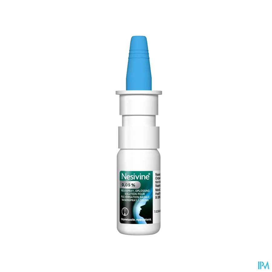 productshot van Nesivine 0,05% Neusspray voor Volwassenen en Kinderen vanaf 7 Jaar Spray 10 ml