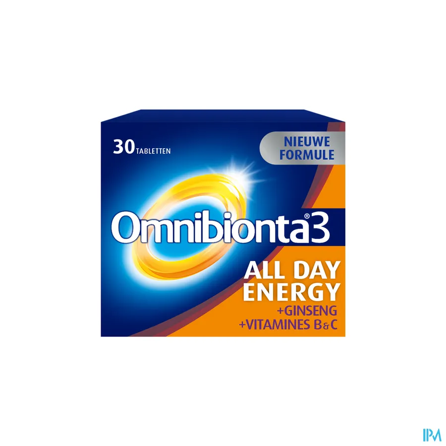 packshot van Omnibionta 3 All Day Energy Vitamines en Mineralen 30 Tabletten