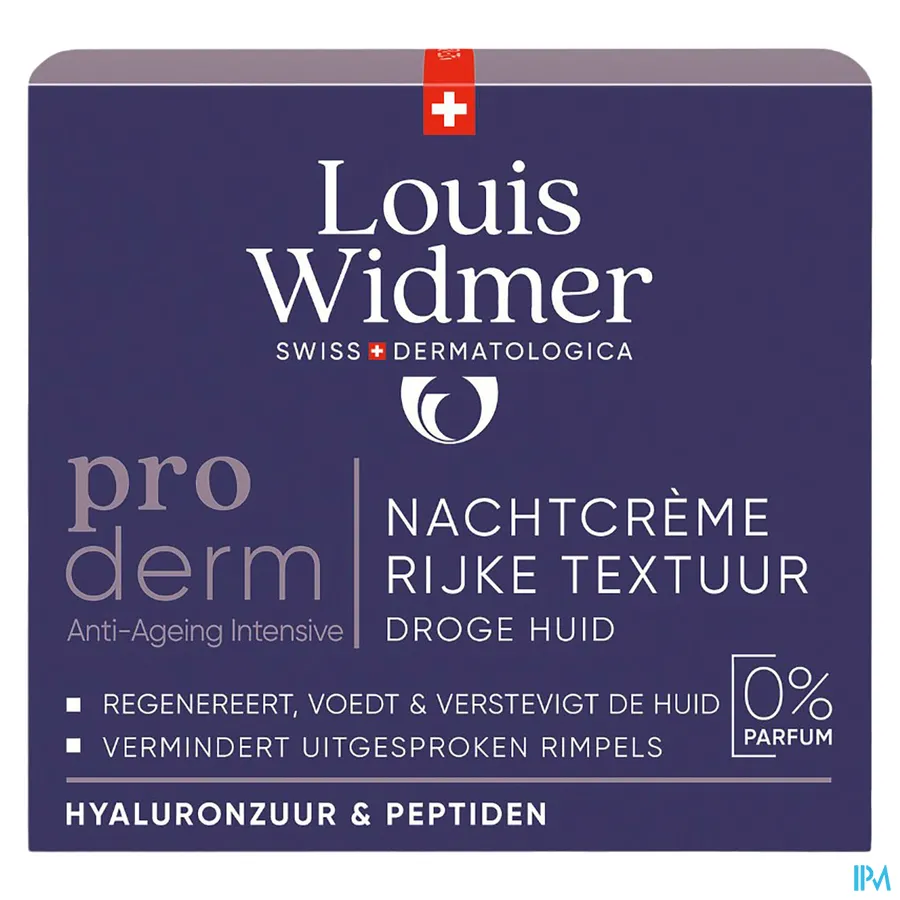 packshot van Louis Widmer Proderm Nachtcrème Rijke Textuur 50 ml - zonder parfum