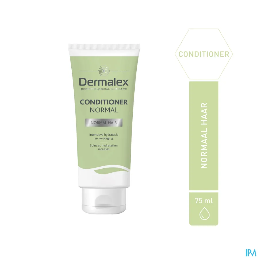 packshot van Dermalex Conditioner Normal voor Intensieve Hydratatie en Verzorging van Normaal Haar Tube 150 ml