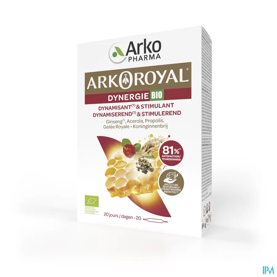 packshot van Arkopharma Arkoroyal Dynergie 20 ampullen