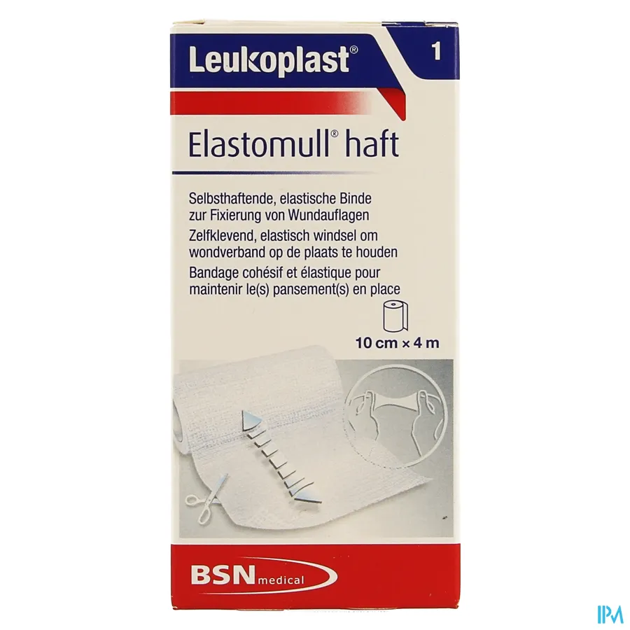 packshot van Elastomull Haft 10cmx4m 1 Leukoplast