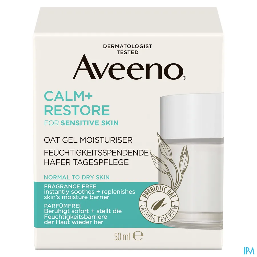 packshot van Aveeno Calm+Restore Hydraterende Gel 50 ml