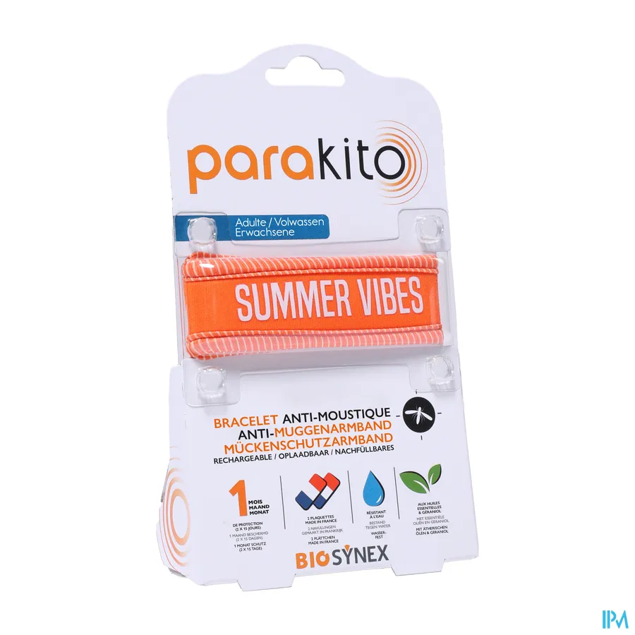 packshot van Parakito Armband Volwassen Good Vibes Oranje 1