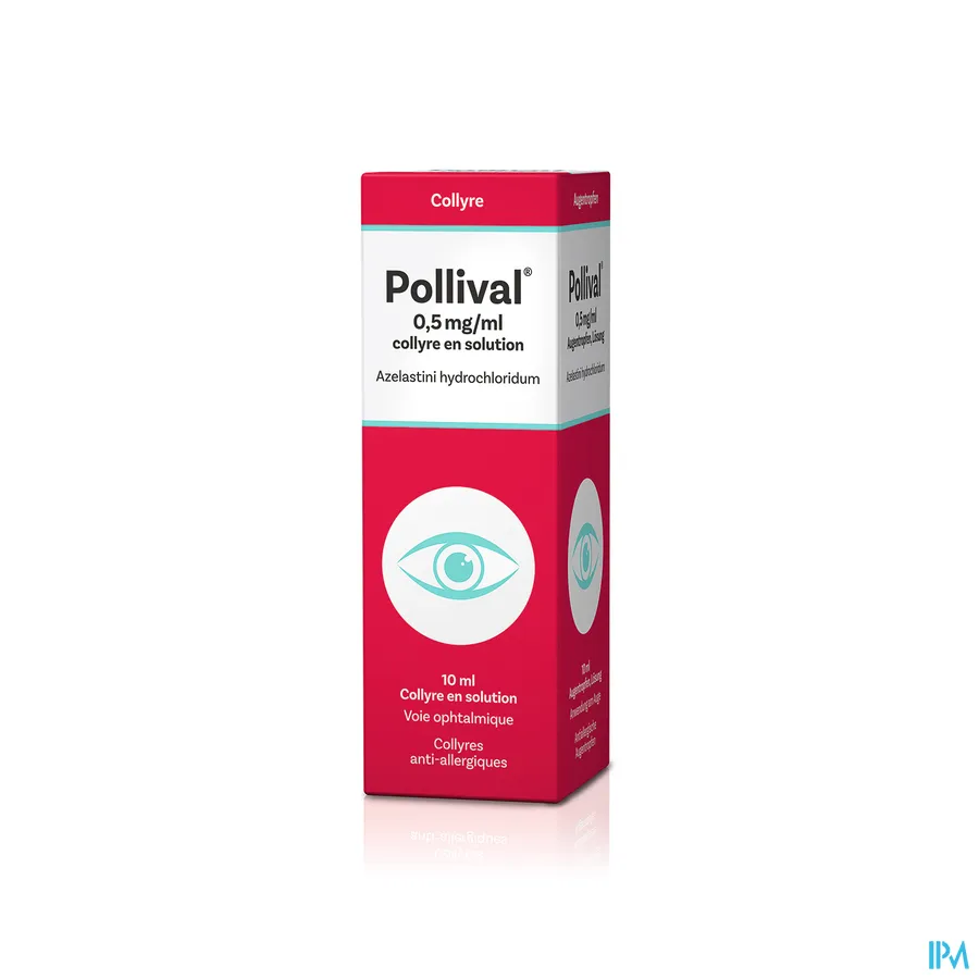 packshot van Pollival 0,5mg/ml Oogdruppels Multidosis Pompfles 10 ml