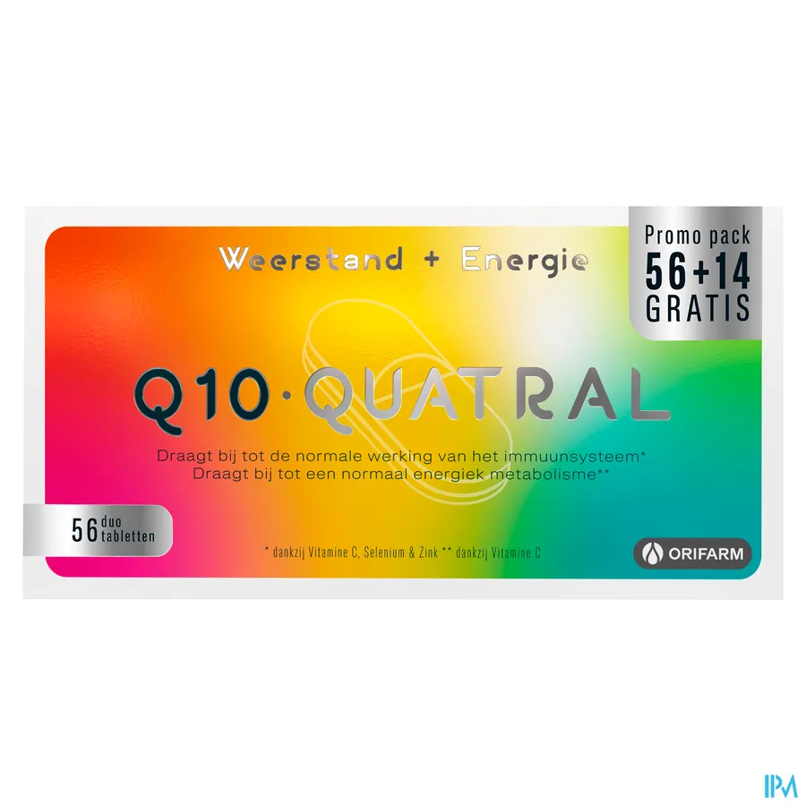packshot van Q10 Quatral 56 + 14 tabletten PROMO