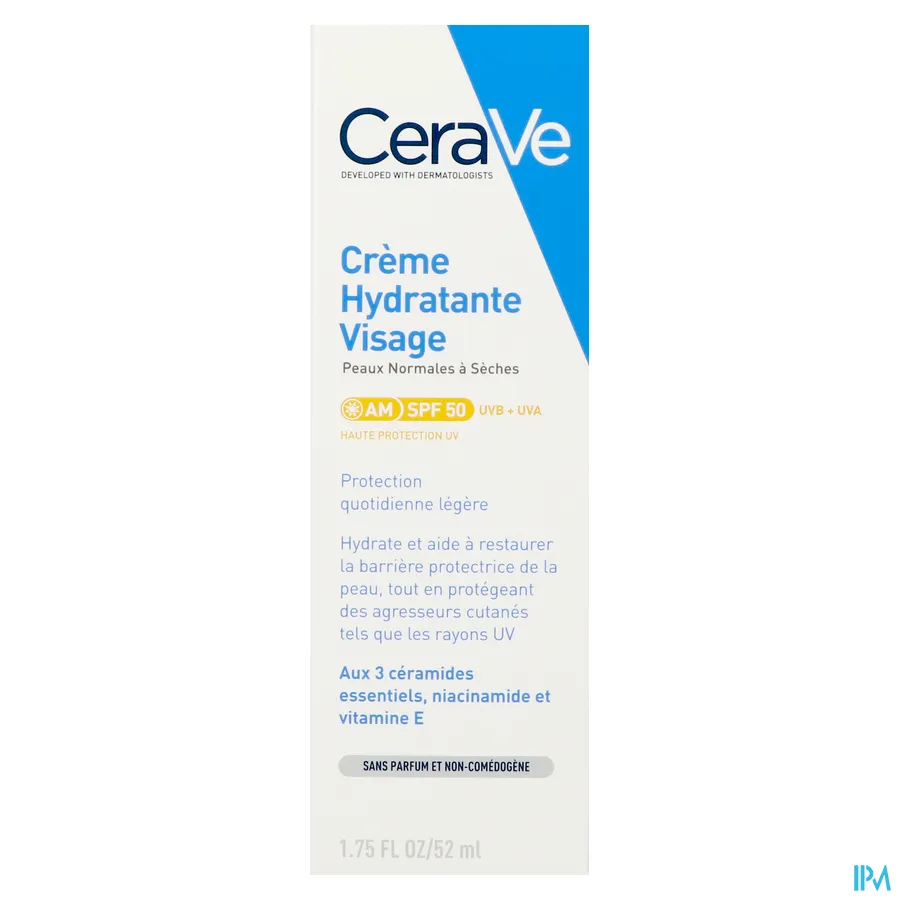 packshot van CeraVe Hydraterende Gezichtscrème SPF50