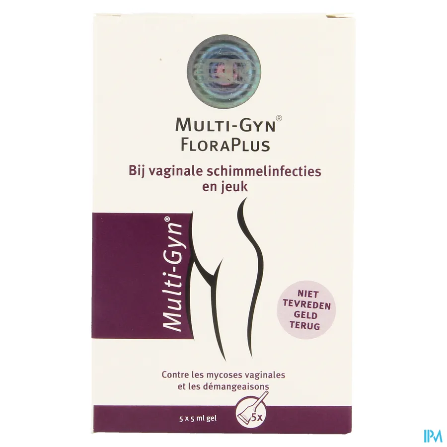 packshot van Multi-Gyn FloraPlus bij Vaginale Schimmelinfecties en Jeuk Gel 5 x 5 ml
