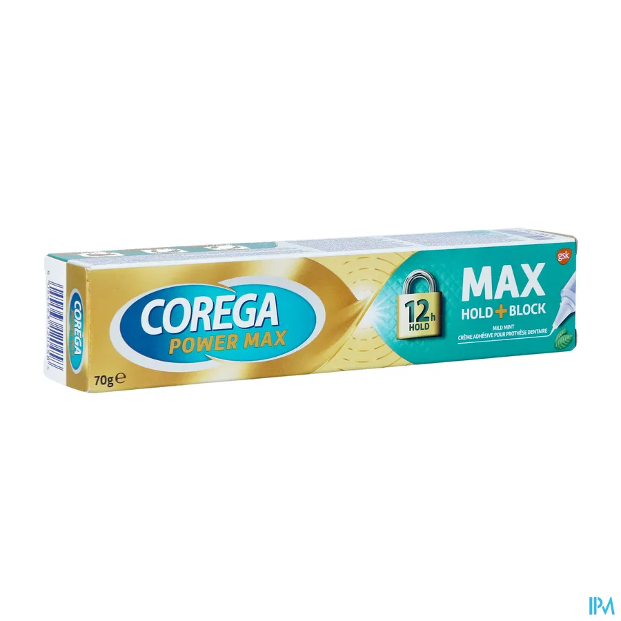packshot van Corega Power Max Max Hold + Block Kleefcrème 70 g