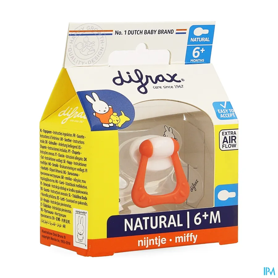 packshot van Difrax Fopspeen Natural 6m+ Nijntje