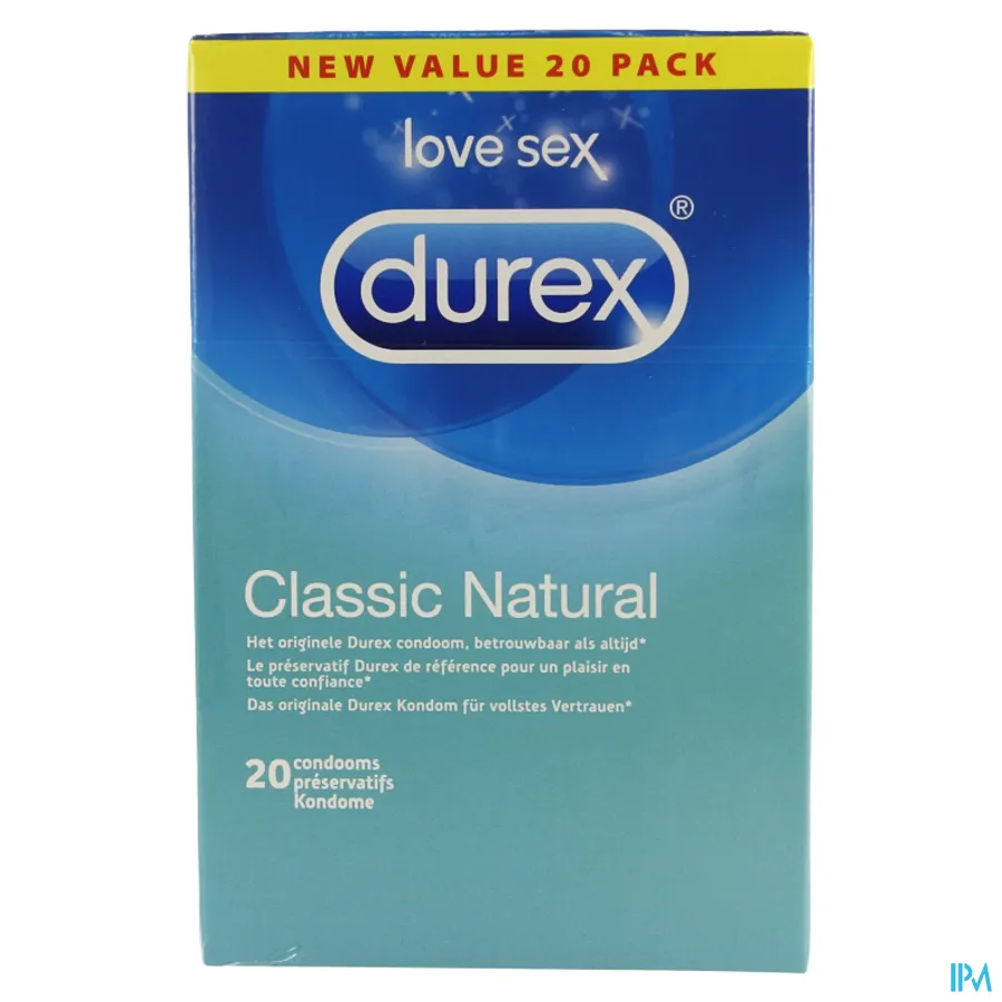 packshot van Durex Originals Classic Natural Maxi Pack 20 Condooms