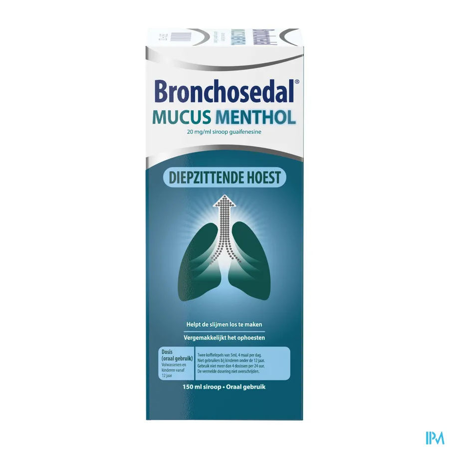 packshot van Bronchosedal Mucus Munt 150ml siroop