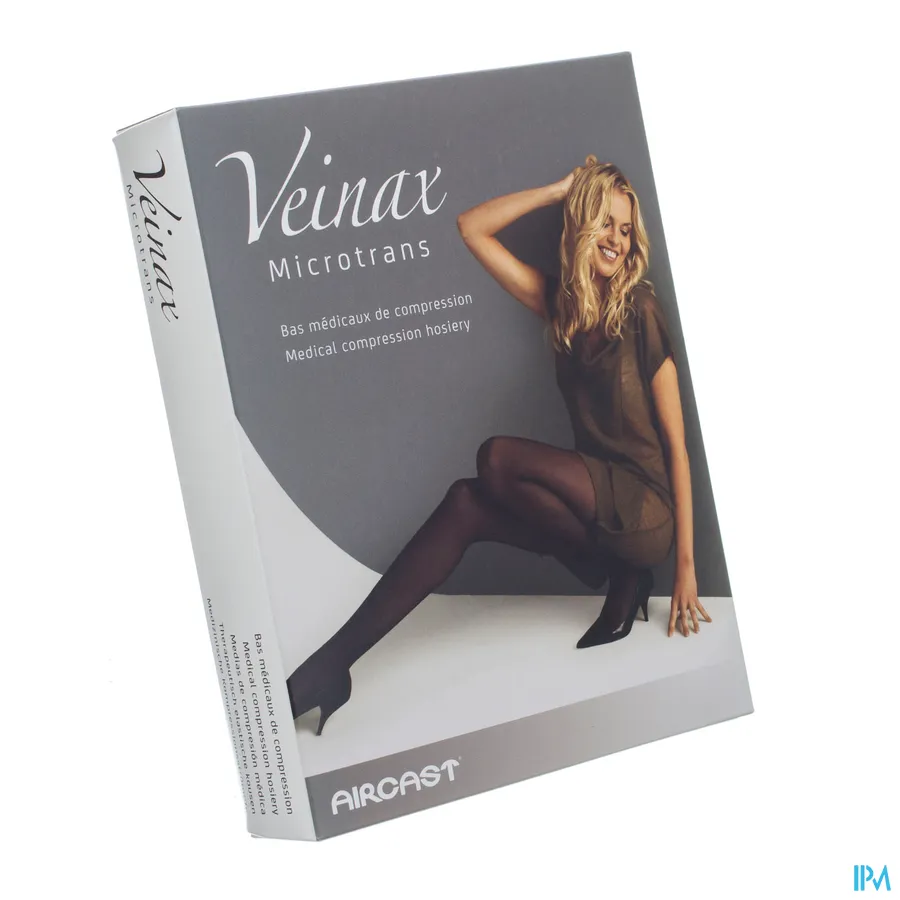packshot van Veinax Therapeutisch Elastische Kousen 15-20 mmHg Vrouw Kniekous Microfibre Zwart Maat 4L 1 Paar