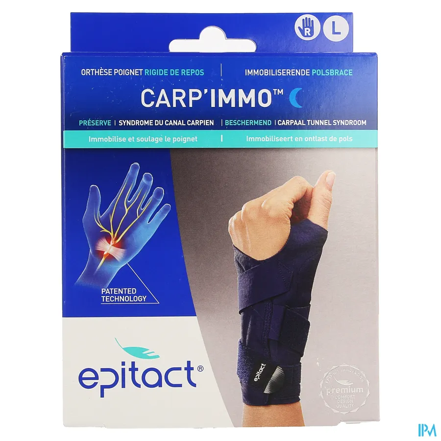 packshot van Epitact Carp'Immo Immobiliserende Polsbrace Rechts L 1 stuk