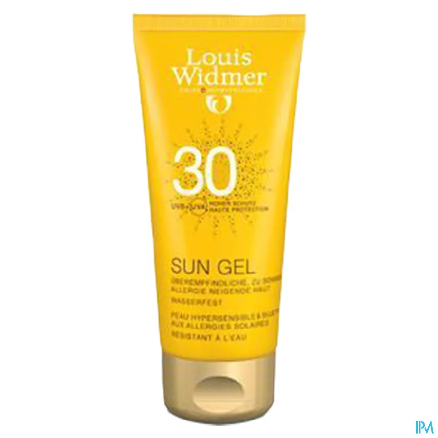 packshot van Widmer Sun Gel SPF30 Parf Tube 100 ml