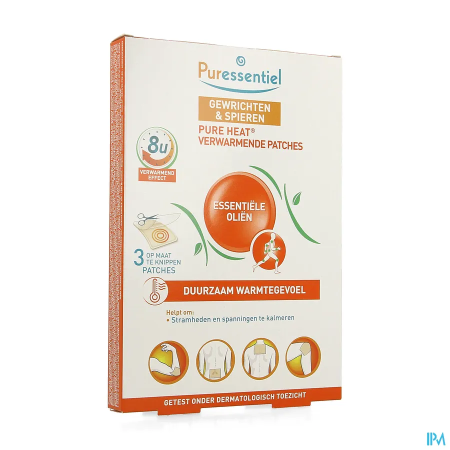 packshot van Puressentiel Verwarmende Patches met 14 Essentiële Oliën voor Gewrichten en Spieren 3 Stuks