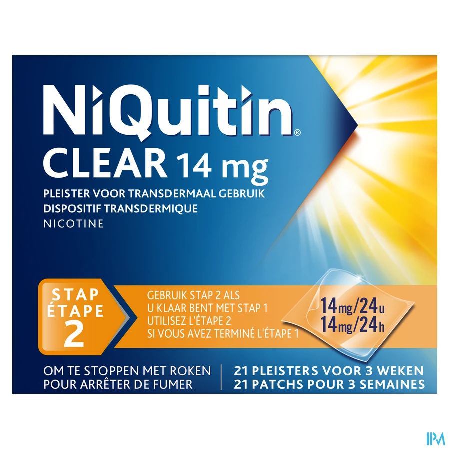 packshot van Niquitin Clear Patches 14 mg 21 Pleisters