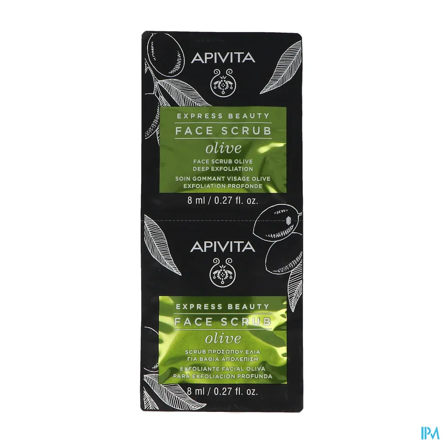 packshot van Apivita Face Scrub met Olijven 2 x 8 ml