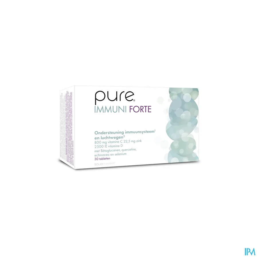 packshot van Pure Immuni Forte voor Ondersteuning Immuunsysteem en Luchtwegen 30 Tabletten