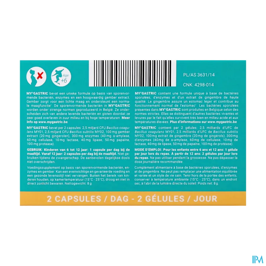 packshot van My Gastric 20 capsules