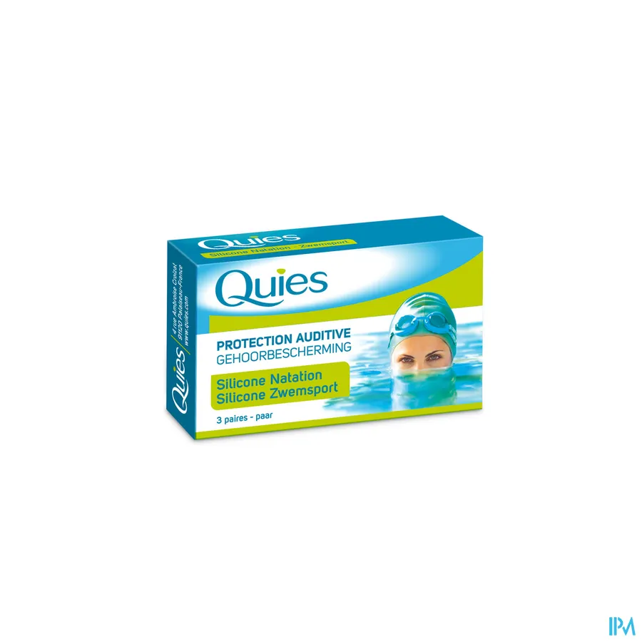 packshot van Quies Gehoorbescherming voor Zwemsport Silicone Oordopjes voor Volwassenen 3 Paar