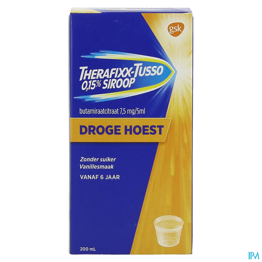 packshot van Therafixx-tusso 0,15% Siroop 200 ml