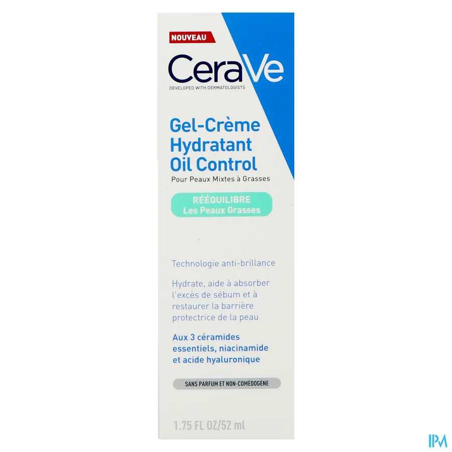 packshot van CeraVe Oil Control Hydraterende Gel-Crème 52 ml