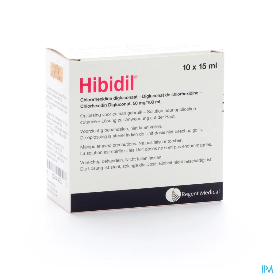 packshot van Hibidil 10 x 15ml unidosis