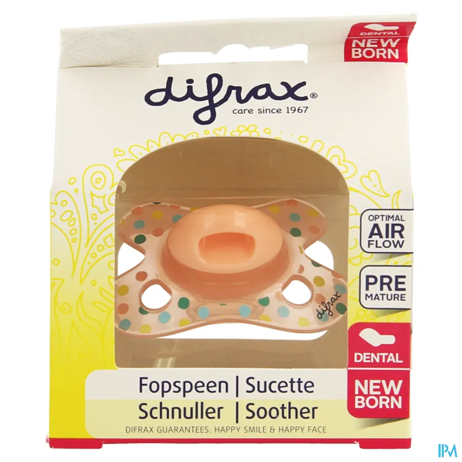 packshot van Difrax Fopspeen Newborn Dental Silicone -2/2m