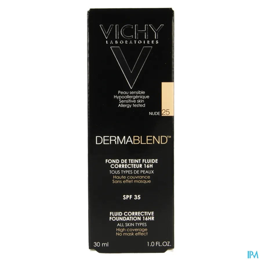 packshot van Vichy Dermablend Fond De Teint Fluide 25 Nude 30 ml