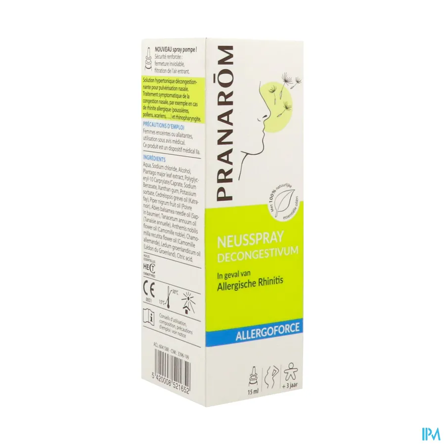 packshot van Pranarom Allergoforce Neusspray 15 ml