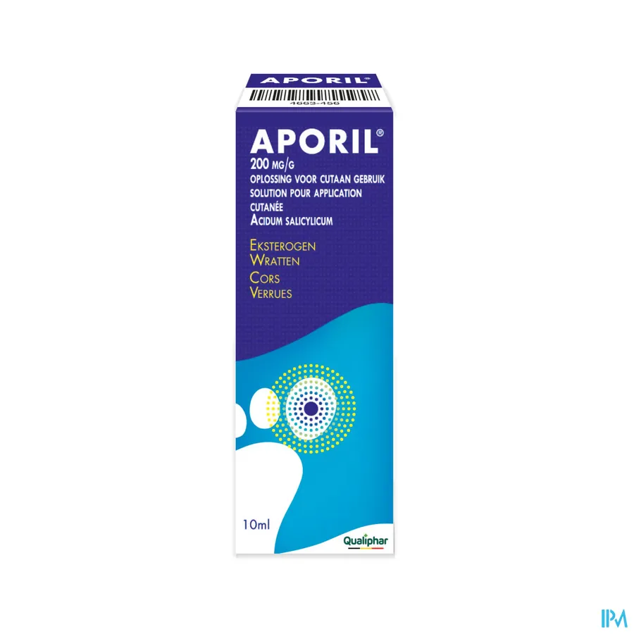 packshot van Aporil 200mg/g Oplossing Cutaan Gebruik 10 ml