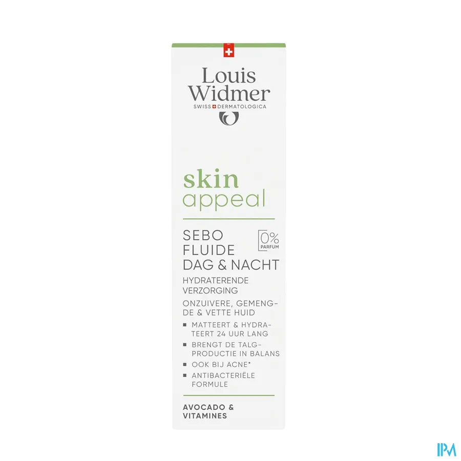 packshot van Louis Widmer Skin Appeal Sebo Fluide Dag & Nacht 30 ml - zonder parfum