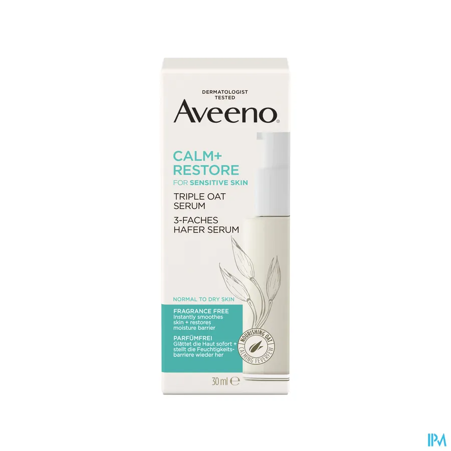 packshot van Aveeno Calm+Restore Drievoudig Haver Serum 30 ml
