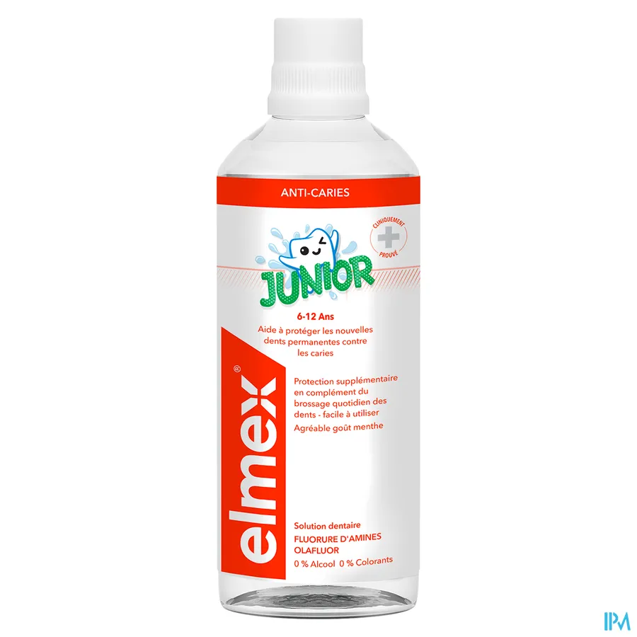 packshot van Elmex Junior Tandspoeling Helpt Effectief Beschermen tegen Cariës voor Kinderen van 6-12 Jaar 400 ml