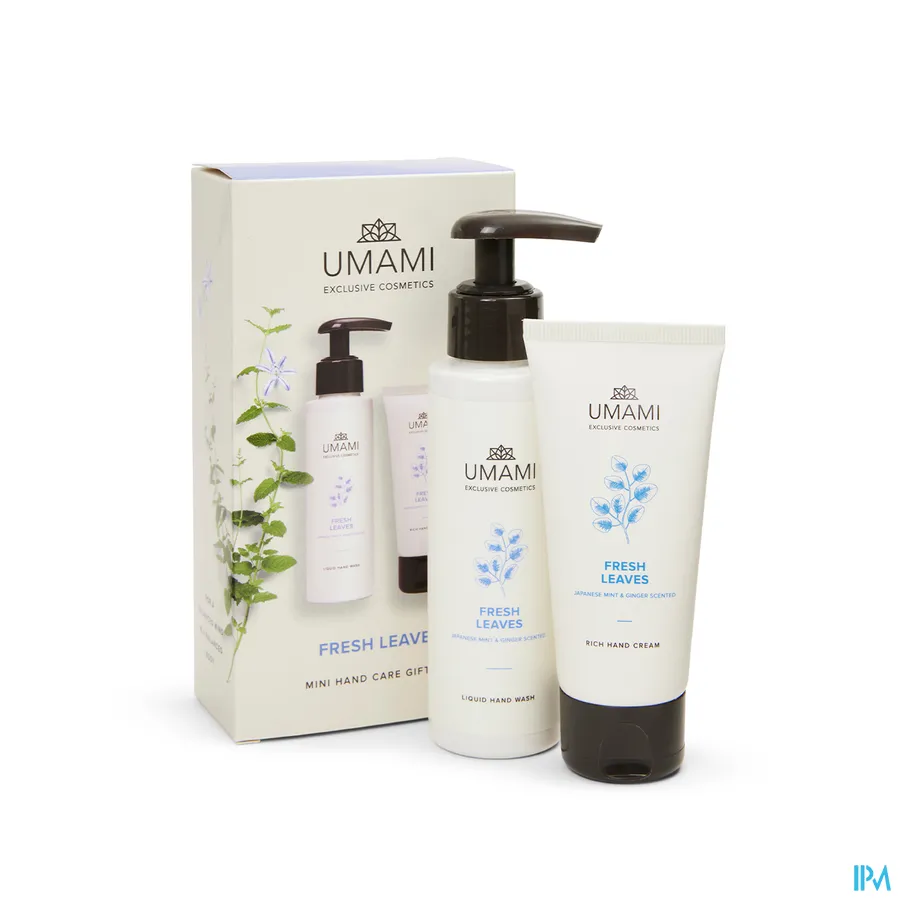 packshot van Umami Mini Hand Care Gift Set Fresh Leaves