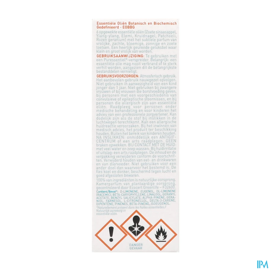packshot van Puressentiel Zuiverend Verstuiving Happy Olie 30 ml