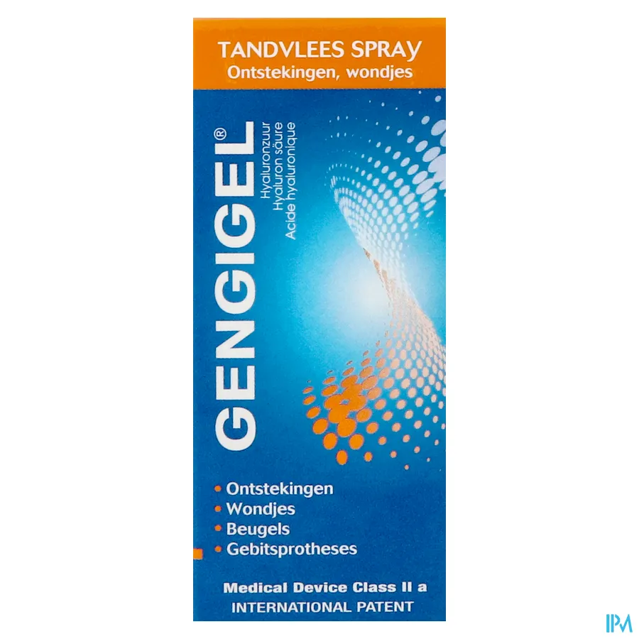 packshot van Gengigel Tandvlees Spray met Hyaluronzuur bij Ontstekingen, Wondjes, Beugels en Gebitsprotheses 20 ml