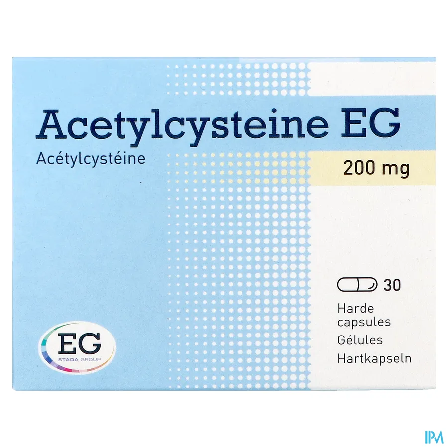 packshot van Acetylcysteïne EG 200mg 30 capsules