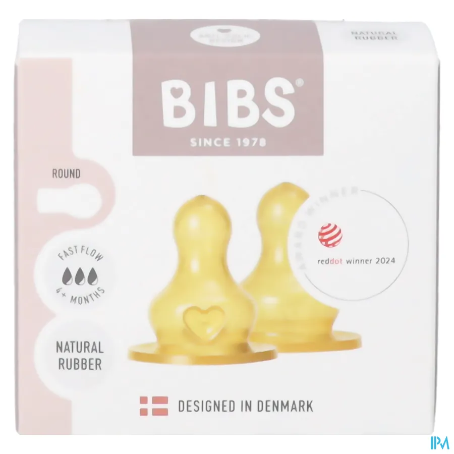 packshot van Bibs Zuigfles Spenen Latex Duopack Fast