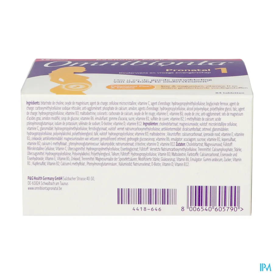 packshot van Omnibionta Pronatal 1 84 tabletten