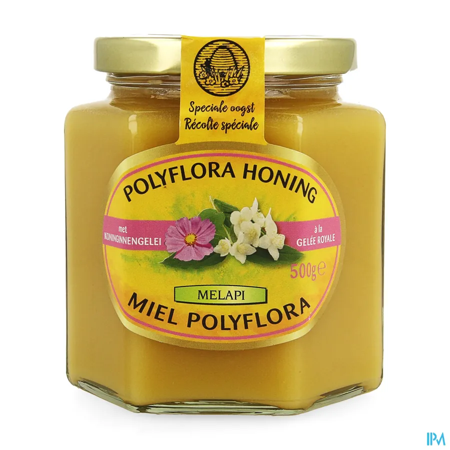 packshot van Melapi Polyflora Honing met Koninginnengelei 500 g