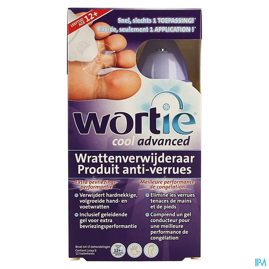 packshot van Wortie Cool Advanced Wrattenverwijderaar met Extra Bevriezingsperformantie voor Hand- en Voetwratten (Vanaf 12 Jaar)