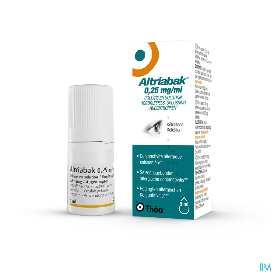 packshot van Altriabak 0,25mg/ml Oogdruppels 5ml