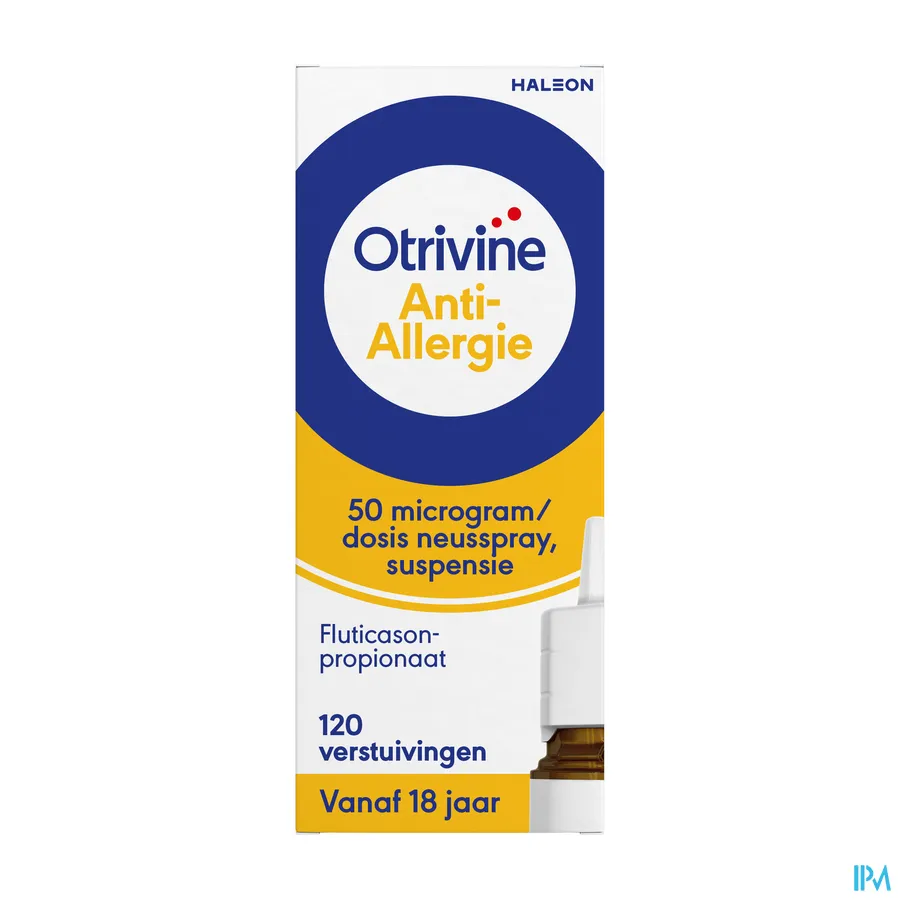packshot van Otrivine Anti-Allergie Neusspray voor Verlichting van Allergieklachten 120 Verstuivingen