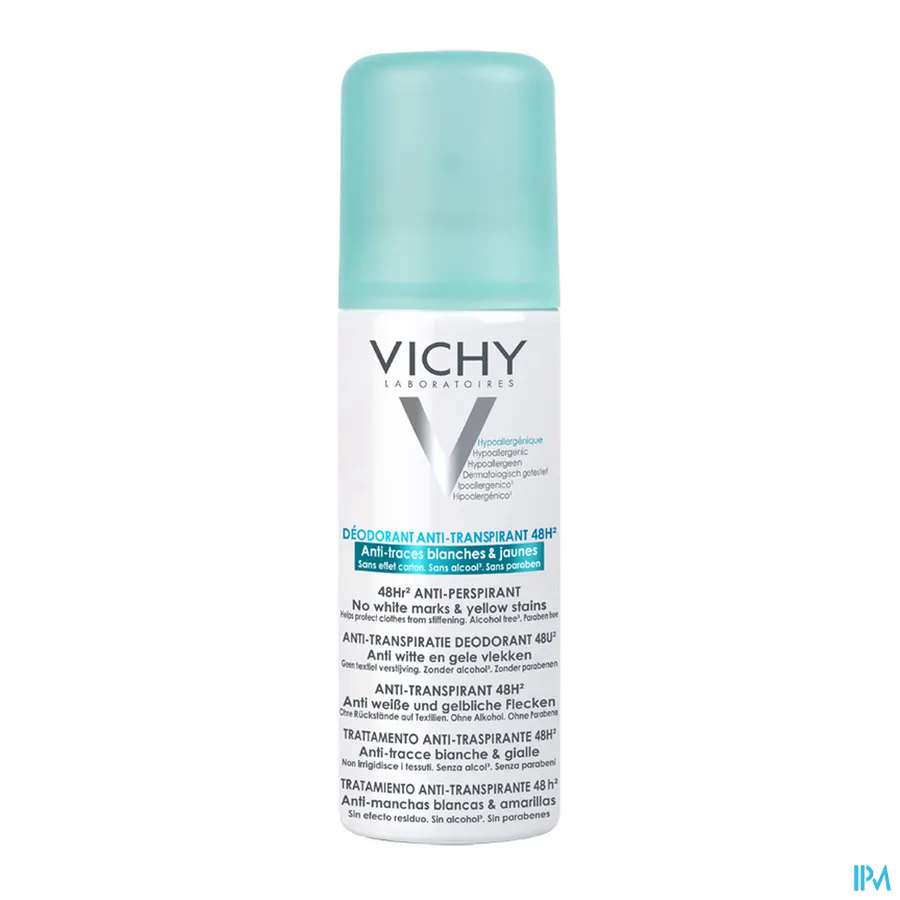 packshot van Vichy Deodorant Spray Anti-Transpiratie 48 uur Anti-Witte en Gele Vlekken 125 ml